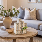 Lineshading 4 Pcs Inspirational Table Decor Wooden Book Gather Blessed Sign - Image 5