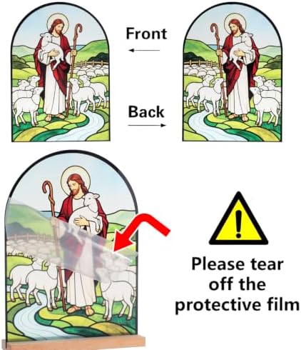 KOMI Jesus and Lambs Stand Statue Acrylic Catholic Icons Ornament Home Altar Decor Christian Gifts - Image 3