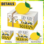 Geelin 4 Pcs Lemon Kitchen Decor Table Decoration Wooden Book Stack Signs - Image 4