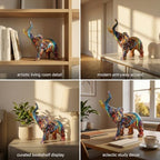 Colorful Art Elephant Figurines, Resin Elephant Statue for Home Decor - Image 6