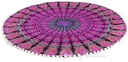 32" Purple Pink Mandala Floor Pillow Cover Meditation Cushion Seating Throw - Image 5