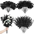 Giegxin 180 Pcs Mixed Artificial Eucalyptus Leaves Stems Bulk Black by Giegxin