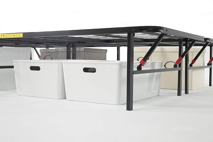 Amazon Basics Bed Frame with Storage, Foldable Metal Platform, Sturdy Steel - Image 9