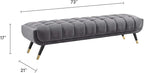 Modway Adept Mid-Century Modern Velvet Upholstered Tufted Accent Bench in Gray - Image 3