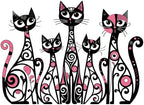 Wesiti Metal Cat Wall Art Decor Colorful Sculptural Mid Century 10.6x15.7 by Wesiti