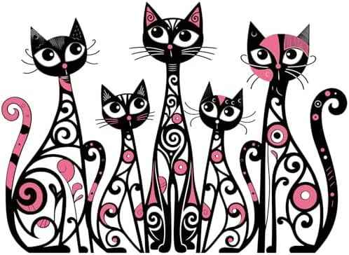 Wesiti Metal Cat Wall Art Decor Colorful Sculptural Mid Century 10.6x15.7 by Wesiti