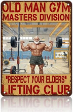 Gym Posters Old Man Gym Metal Tin Sign Weightlifting Home Bar Pub Poster Garage Restaurant Kitchen Cafe 12x16 Inch by KIYOYOHomeIsOurHappyPlace