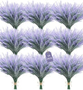 24 Bundles Artificial Lavender Fake Flowers Faux Plastic Plants Purple Flowers for Home Wedding Kitchen Garden Patio Window Box Office Indoor Outdoor Decor,Centerpieces for Tables(Gray Purple) by YOGJKI