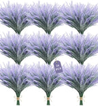 24 Bundles Artificial Lavender Fake Flowers Faux Plastic Plants Purple Flowers for Home Wedding Kitchen Garden Patio Window Box Office Indoor Outdoor Decor,Centerpieces for Tables(Gray Purple) by YOGJKI