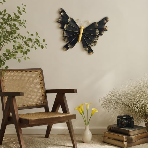 LIFFY Metal Butterfly Wall Decor - Black Wall Art Outdoor Garden Art Sculptures Hanging for Patio, Living Room, Bedroom - Butterfly Gifts - Image 5
