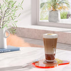 Acrylic Coaster Decorative Plates,Coral Pink Bar Drink Coaster, Clear Cloud Shape Coffee Cup Coaster, Perfect for Tabletop Protection and Accessories Display.(Coral Pink) - Image 4