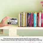 Ycyfckdr Mini Decorative Books for Home Decor, Small Rustic Wood Book Stack for Table Decoration, Home Sweet Decor Book for Living Room Bookshelf, Farmhouse Stacked Books Decoration (L31) - Image 2