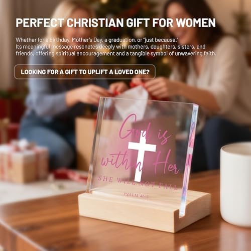 Christian Gifts for Women, Pink Bible Verse Artwork, Acrylic Christian Decor - Inspirational Spiritual Gifts for Friends, Sister, Mom - Religious Room Decor for Home, Office, Dorm - Image 6