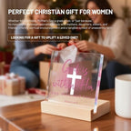 Christian Gifts for Women, Pink Bible Verse Artwork, Acrylic Christian Decor - Inspirational Spiritual Gifts for Friends, Sister, Mom - Religious Room Decor for Home, Office, Dorm - Image 6