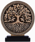 Abstract Circular Tree of Life Decorative Sculpture, Black and Gold Home Decor, Modern Art Home Accent Suitable for Office Shelves, Coffee Tables, and Above Cabinet Decorative Statue. by DOVDOVHomeDecoration