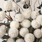 12 Pcs Realistic Fall Flowers Fake Mums with Vase, Full Silk Pompon Bulk - Image 2