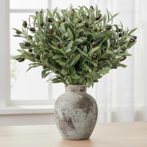 Leftover 12PCS 18Inch Faux Olive Branches for Vase,Artificia Tree Branches,Fake Plants,Greenery Stems,Eucalyptus Stems,Green Leaves for Centerpieces Decoration,Home Decor,Coffee Table Decor by LEFTOVER
