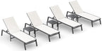 Ciokea Aluminum Foldable Lounge Chairs Set of 4 by CIOKEA