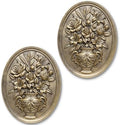 Vintage Flower Wall Sculpture 2 Pack ,Antique Wall Decor,Vintage Floral Wall Art, Hand Painted Wall Decoration with Embossed Flowers Design, Gold Wall Decor for Living Room Bedroom Dining Room, Housewarminng Gifts (Gold Flowers) by Newinhome