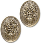 Vintage Flower Wall Sculpture 2 Pack ,Antique Wall Decor,Vintage Floral Wall Art, Hand Painted Wall Decoration with Embossed Flowers Design, Gold Wall Decor for Living Room Bedroom Dining Room, Housewarminng Gifts (Gold Flowers) by Newinhome