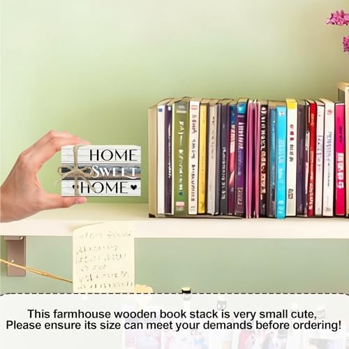 Mini Decorative Books For Home Decor, Small Wood Book Stack For Table Decor, Home Decor Book For Living Room Mantel, Farmhouse Stacked Books Decorative（L39） - Image 2