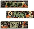 Retro Halloween Decor, 3 Pcs Halloween Hanging Signs, Entryway Decor Wall by SUSZDOU