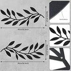 Zhengmy 2 Pcs Metal Tree Leaf Wall Art Vine Olive Branch Decor,Black - Image 2
