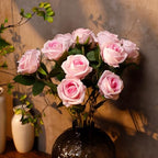 12 Pcs Artificial Rose Flowers, Silk Roses with Long Stems, Realistic Fake Roses for Wedding Centerpiece Party Home and Office DIY Decor, Pink - Image 6