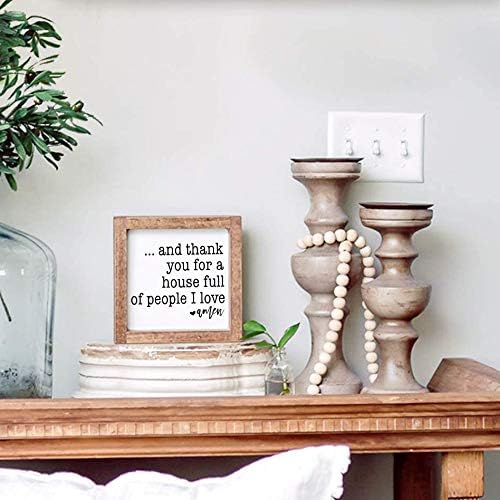 Rustic Torched Wood Small Box Sign for Home Decor,Freestanding Thank You Sign for Kitchen,Square Wood Block Sign Table Decor,6" x 6" x 1.57" - Image 2
