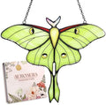 Luna Moth Stained Glass Window Hanging, Butterfly Suncatcher by Unknown