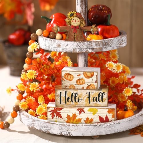 4 Pcs Hello Fall Decoration for Home Scarecrow Pumpkin Table Centerpiece - Image 6