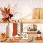 11 Pcs Fall Table Decorations Autumn Pumpkin Wooden Decorative Set Featuring Blessings Gratitude and Appreciation Sign for Thanksgiving Various Occasions Family Dining Kitchens Offices - Image 2