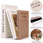 XKDOUS 3 Pack Decorative Books for Home Decor Coffee Table Faux Book Boxes - Image 6