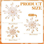 Hicarer 4 Pcs Starburst Wall Decor, Bling Metal Wall Art, Orange - Image 3