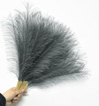 Fake Pampas Grass Artificial Fluffy Reeds Flowers Stem, Grey 18 Inch 30 Pcs - Image 6