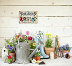 Bestylez Garden Gifts Welcome To My She Shed Vintage Gardening Signs for Home Garden Greenhouse Living Room Bedroom Yard Outdoor Decor 8X12 Inch (3372) - Image 5