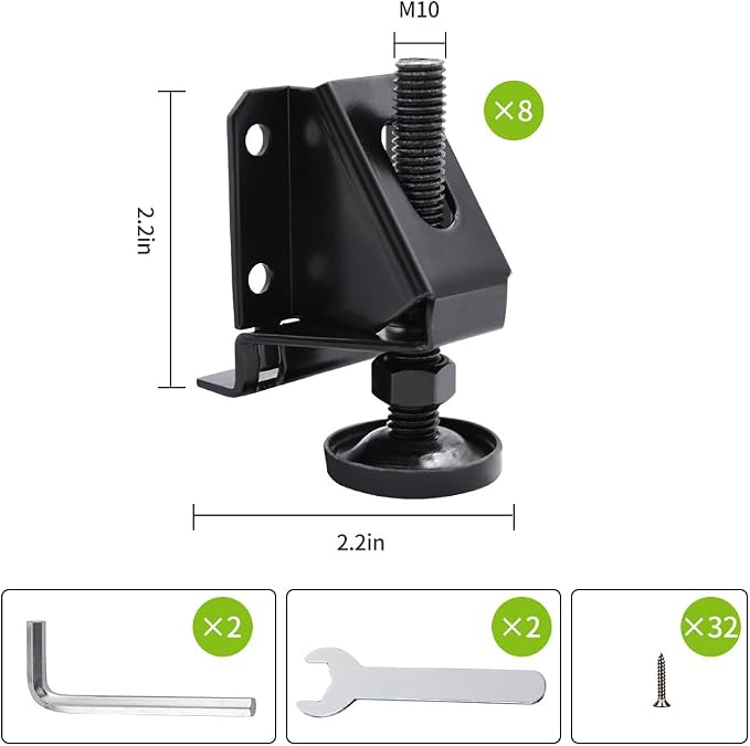 DkOvn 8 Pack Heavy Duty Furniture Leg Levelers, Leveling Feet - Image 5