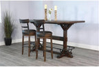 Pemberly Row Set of 3 Wood Bar Unit and 2 Swivel Barstool - Image 5
