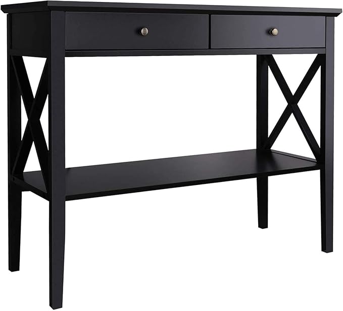 ChooChoo Console Table with Drawers, Narrow Wood Accent Sofa Table Entryway - Image 7