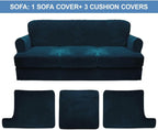 CUCRAF T Cushion Sofa Cover 4 Piece Slipcovers, Soft Thick Velvet Couch Cover - Image 5
