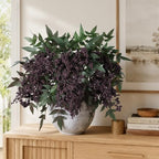 Artificial Plants Indoor 3 Pcs 35 Inch Faux Berry Stems for Vase Artificial Flowers Indoor for Wedding Holiday Seasonal Farmhouse Mantel Table Centerpiece Dark(Purple) - Image 5