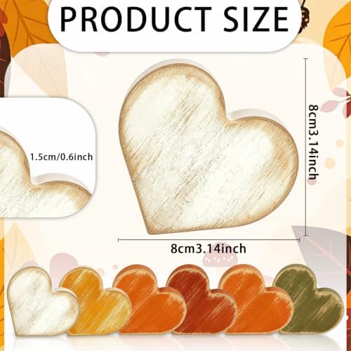 Wooden Hearts Fall Decor, Fall Decorations for Home - Image 4