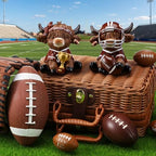 Wesiti 2 Pcs Highland Cow Figurines Football Resin Set Helmet Trophy - Image 6