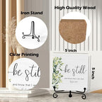 Home Decor, Farmhouse Be Still And Know That I Am God Shelf Decor For Living Room, Christian Gifts For Women Men, Entryway Tv Stand Fireplace Mantle Coffee Table Decoration (Still-10) - Image 2