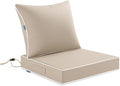 MIULEE Beige Outdoor Seat Cushion 22x22 Inch Waterproof & 3 Year Fade Resistant by MIULEE