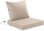 MIULEE Beige Outdoor Seat Cushion 22x24 Inch Waterproof & 3 Year Fade Resistant by MIULEE