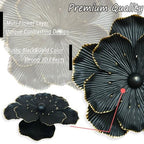 Metal Flower Wall Art Decor, 9" Black Rustic Modern Floral Sculpture - Image 2