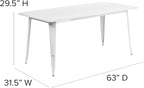 Flash Furniture Charis Commercial Grade 31.5" x 63" Rectangular White Metal - Image 3