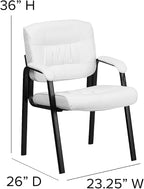 Flash Furniture Haeger White LeatherSoft Executive Side Reception Chair - Image 3