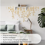 Gold Metallic Wall Decals Peel and Stick Large Wall Stickers Large Sketch Minimal Line Transfer for Women Living Room, Bedroom Decor, Vines Gold - Image 6